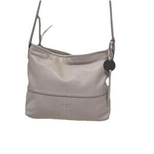 MARGOT NEW YORK LEATHER CROSSBODY/Shoulder Bag Taupe Sand Stone Color EUC